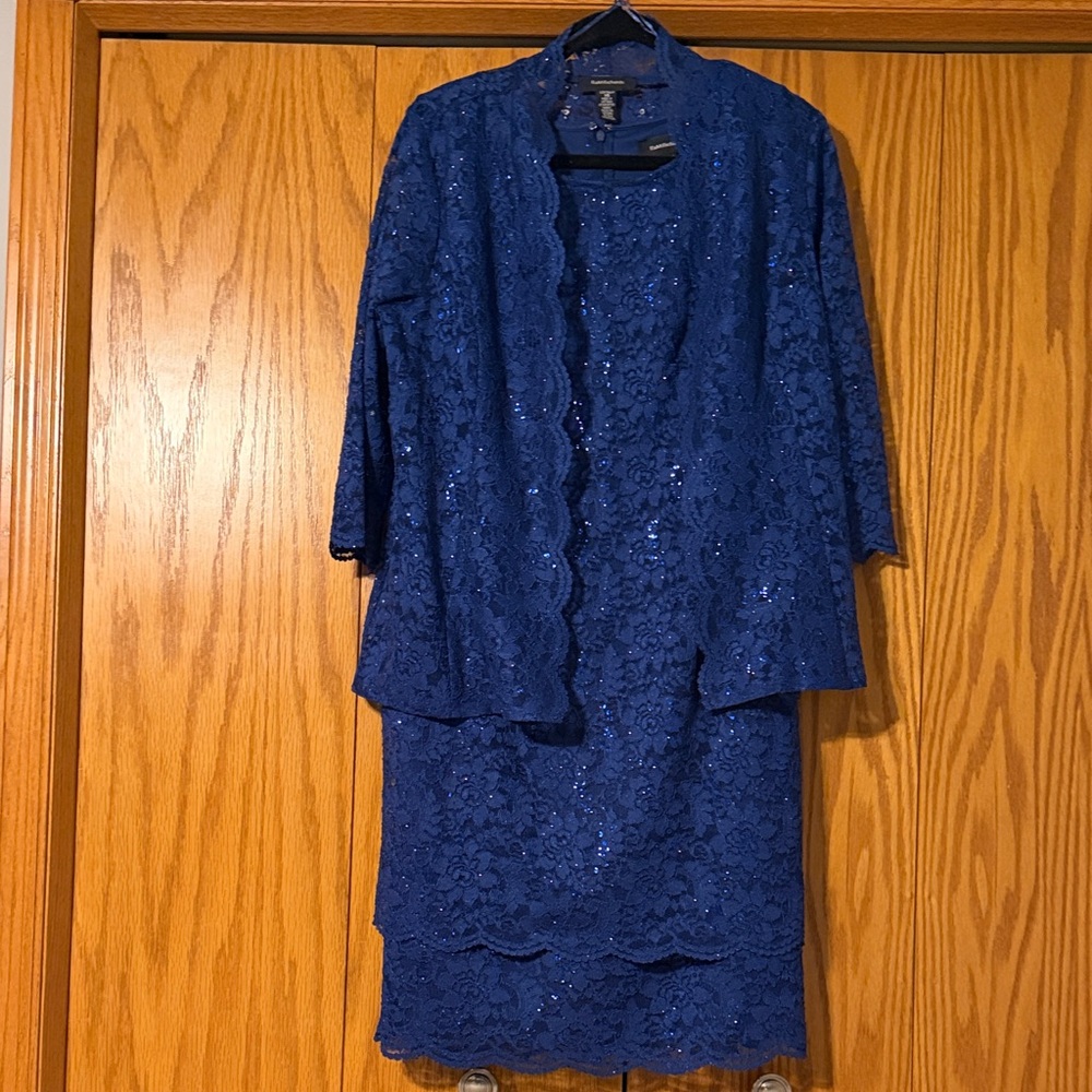 R&M Richards Midnight Blue Lace 2 Piece